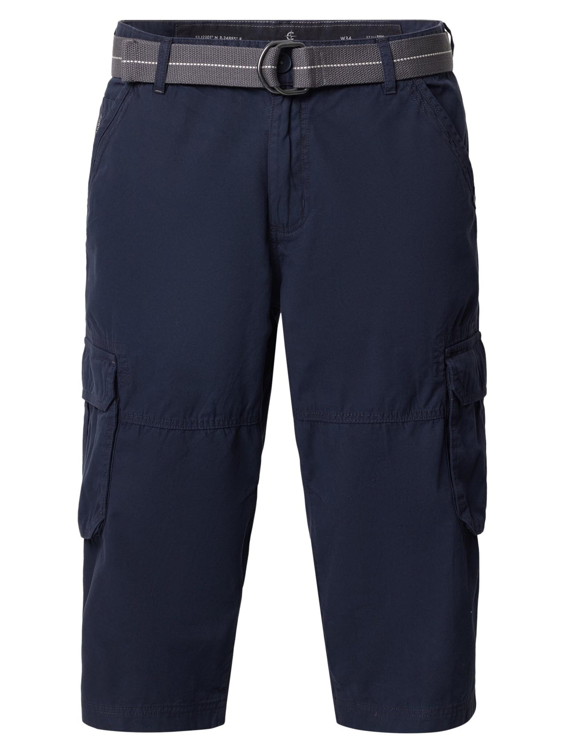 CASAMODA Cargo Pants 'Cargo-Bermuda 3/4' in Blue: front