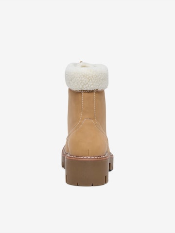 ONLY Lace-up bootie 'ONLBETTY-11' in Beige