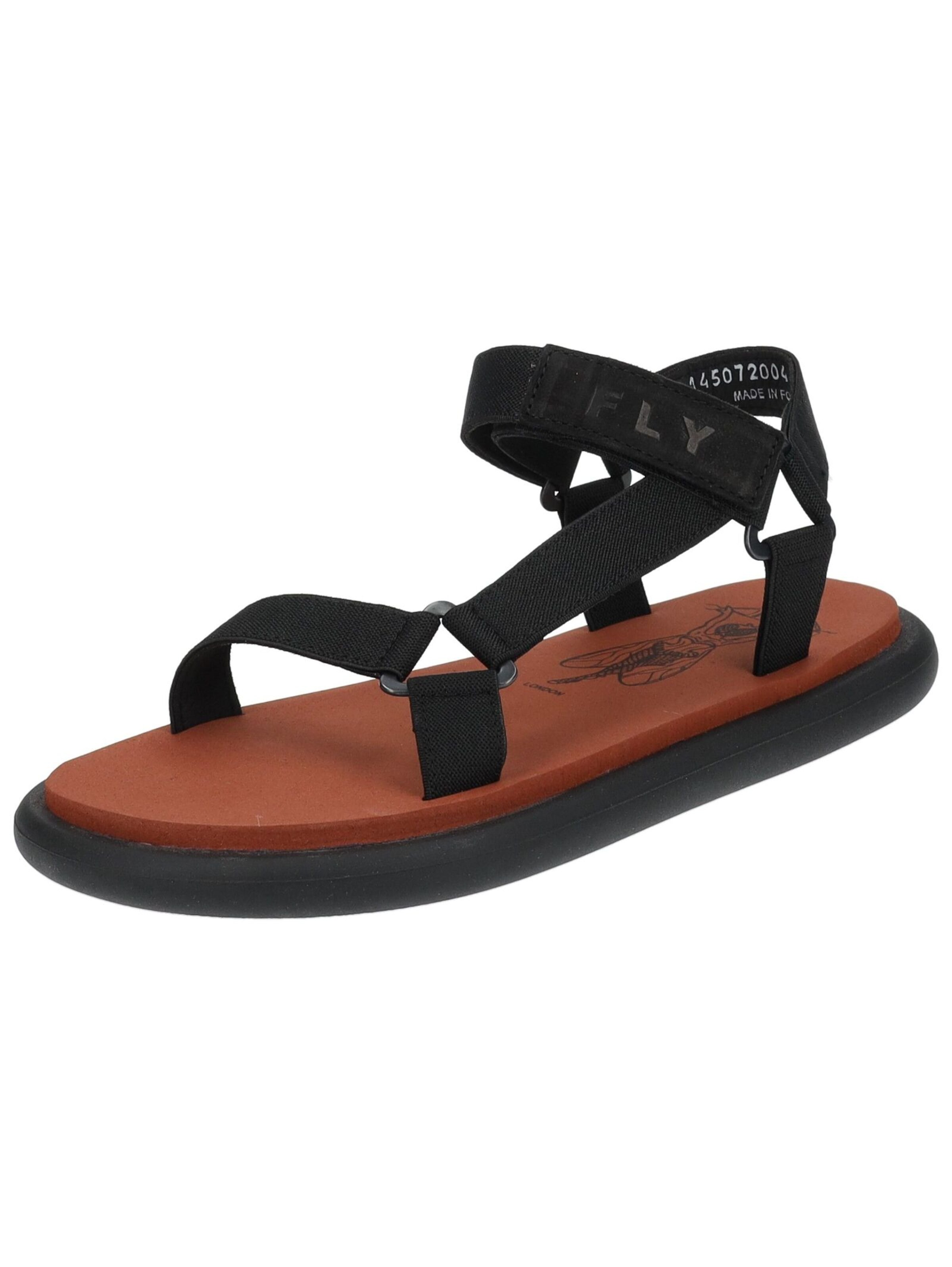 FLY LONDON Strap sandal in Black: front