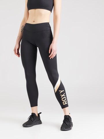 ROXY Skinny Spodnie sportowe 'RISE & VIBE' w kolorze czarny: przód