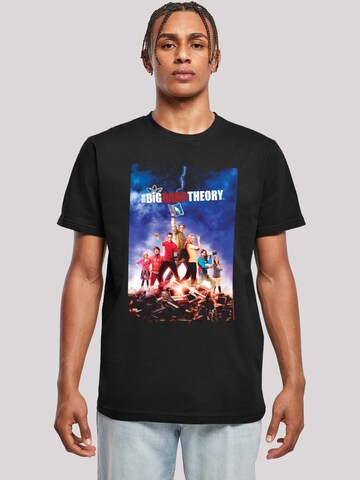 F4NT4STIC Shirt 'Big Bang Theory TV Serie Character Poster' in Zwart: voorkant