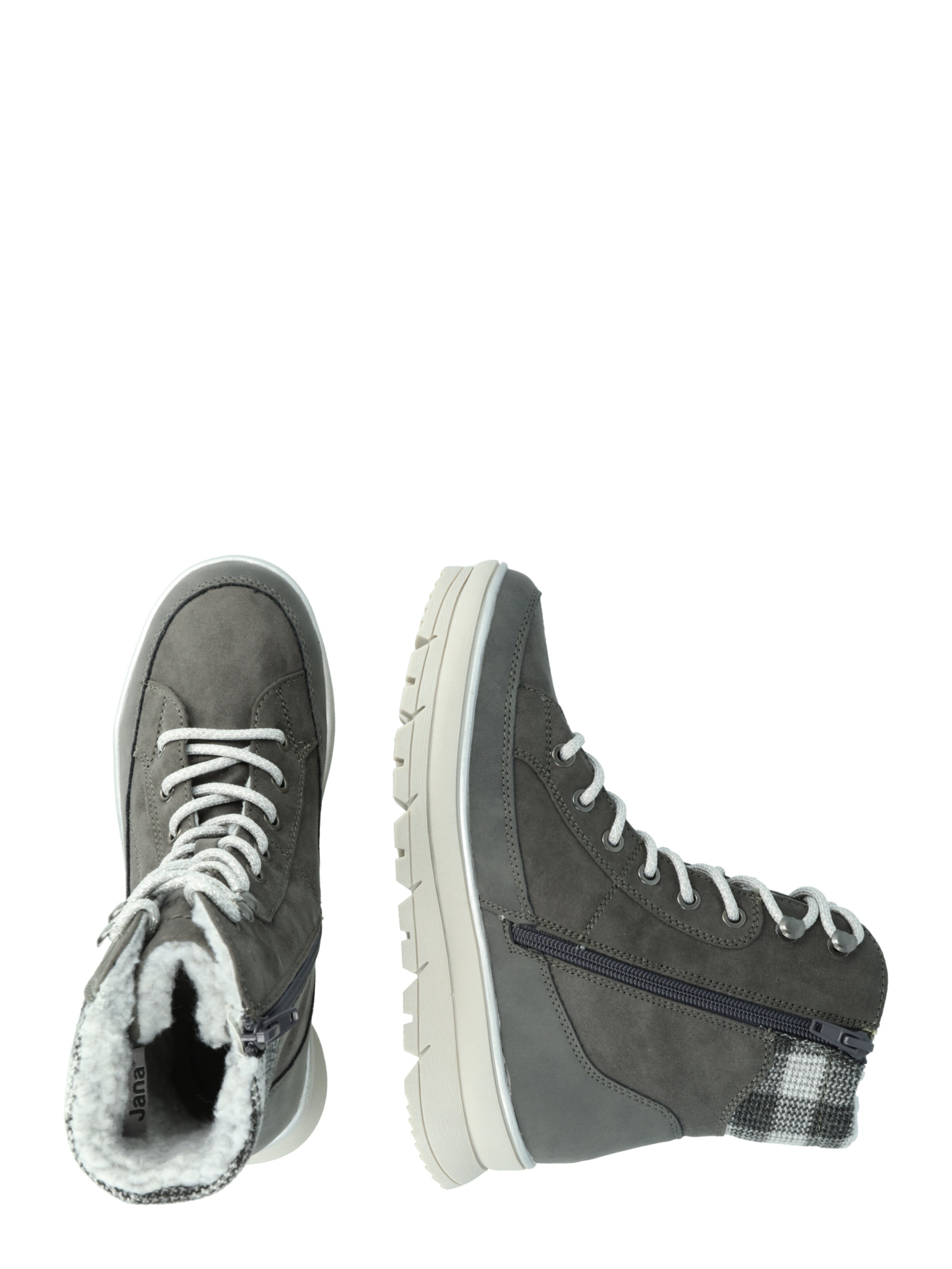 JANA Schnürstiefelette in Grau