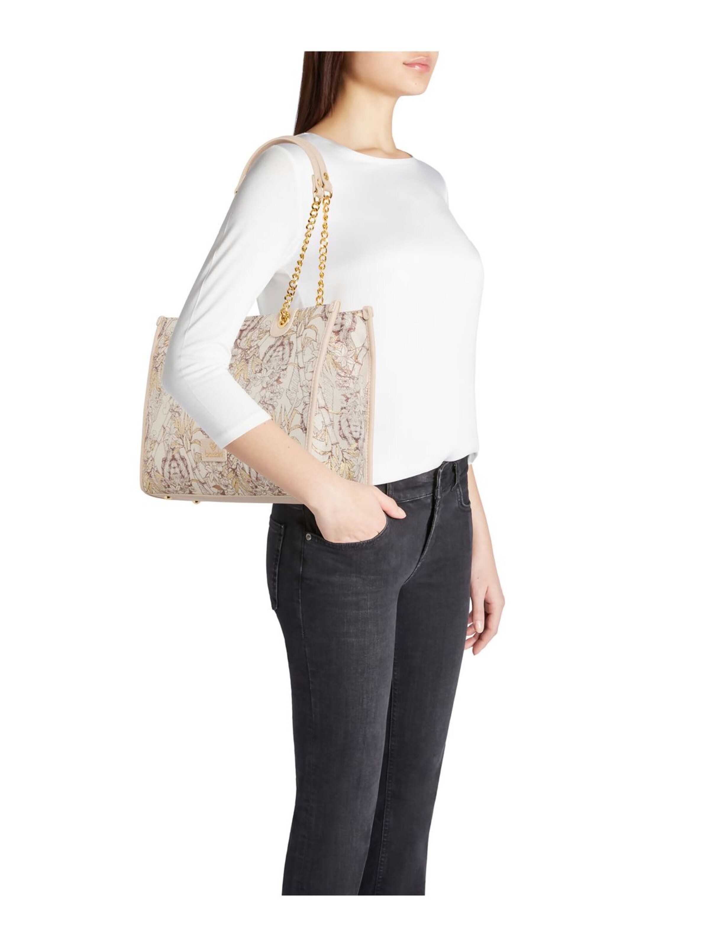 Shopper 'Jacquard' di Braccialini in beige