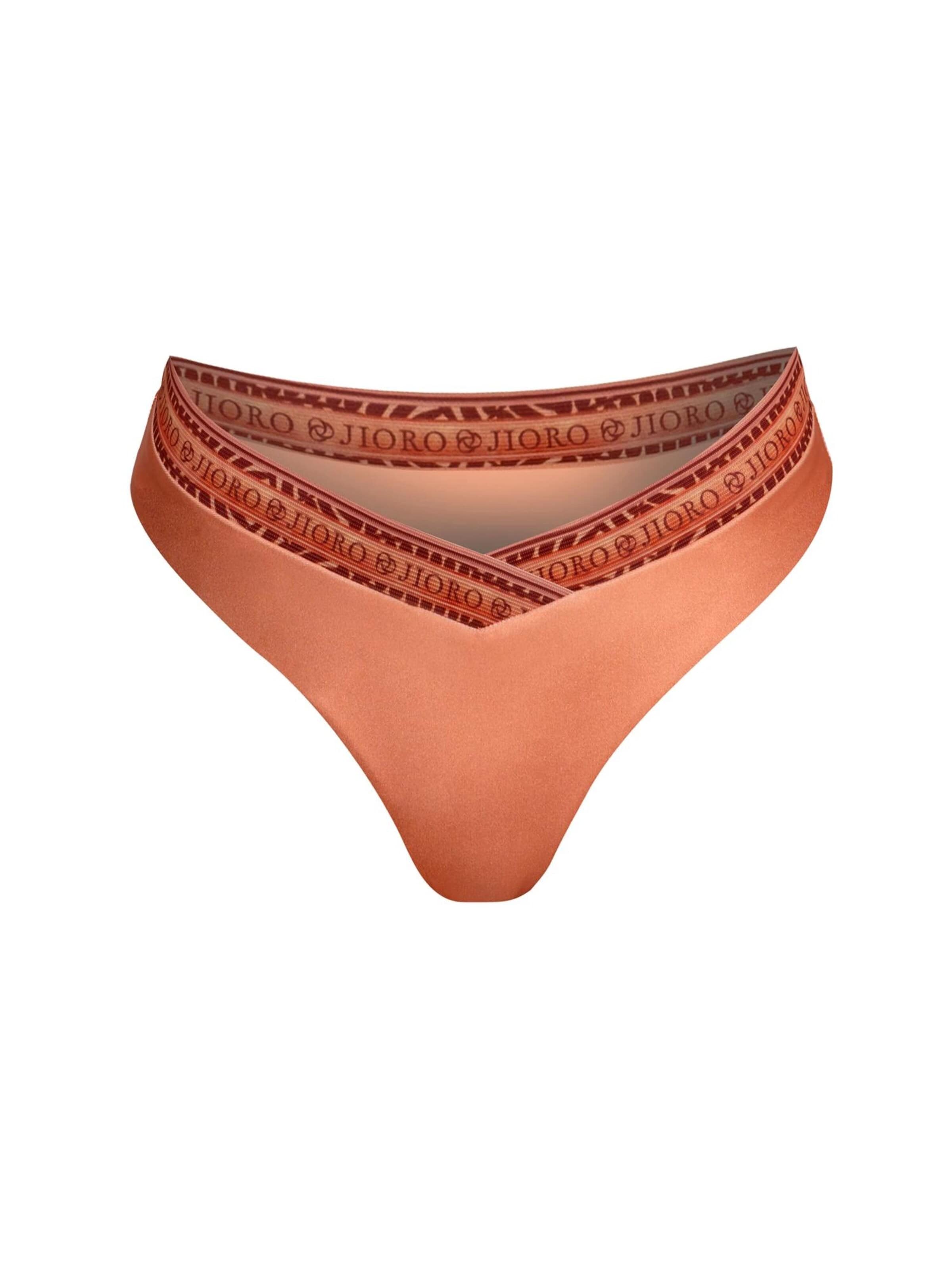 JIORO Bikini bottom 'PAPAYA BUTTERFLIES' in Orange: front
