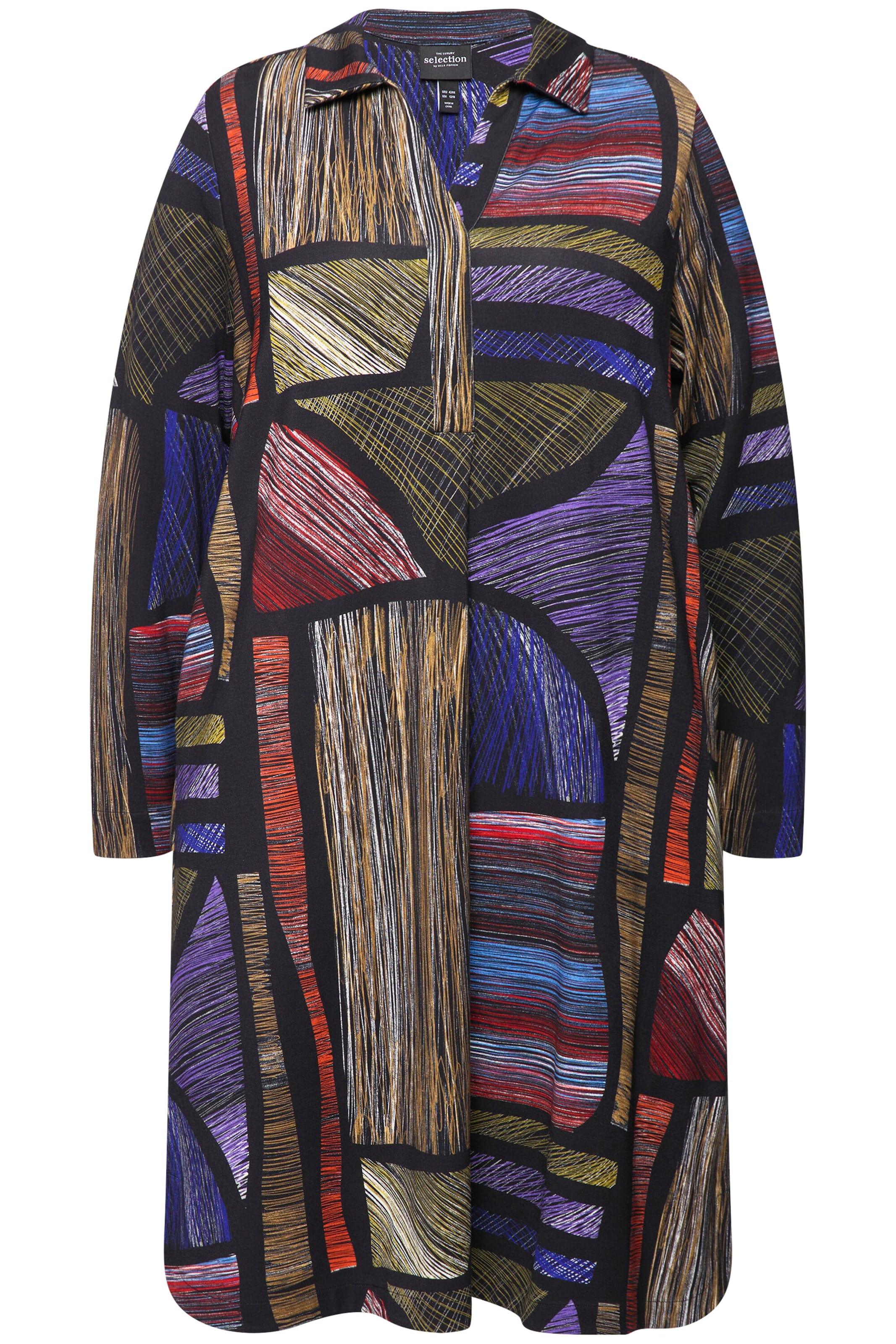 Ulla Popken Blousejurk in Gemengde kleuren: voorkant