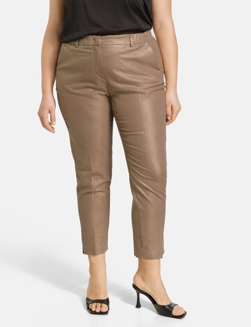 SAMOON Regular Pleated Pants in Gold: front