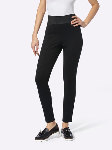 heine Slim fit Trousers in Black: front