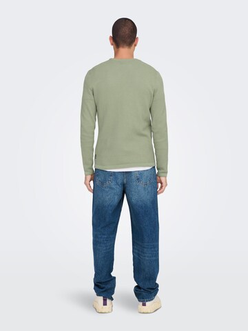 Only & Sons Regular Fit Pullover 'Panter' in Grün