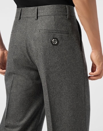 Philipp Plein - Pierna ancha Pantalón de pinzas en gris