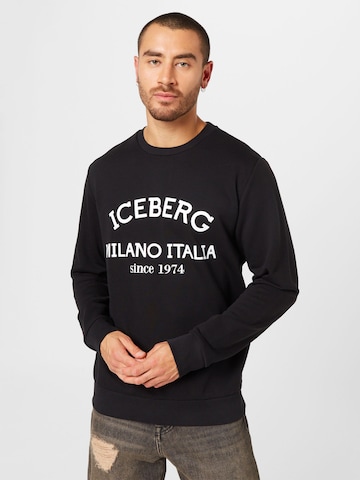 ICEBERG Sweatshirt in Zwart: voorkant