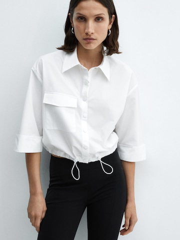 MANGO Blouse in Wit: voorkant