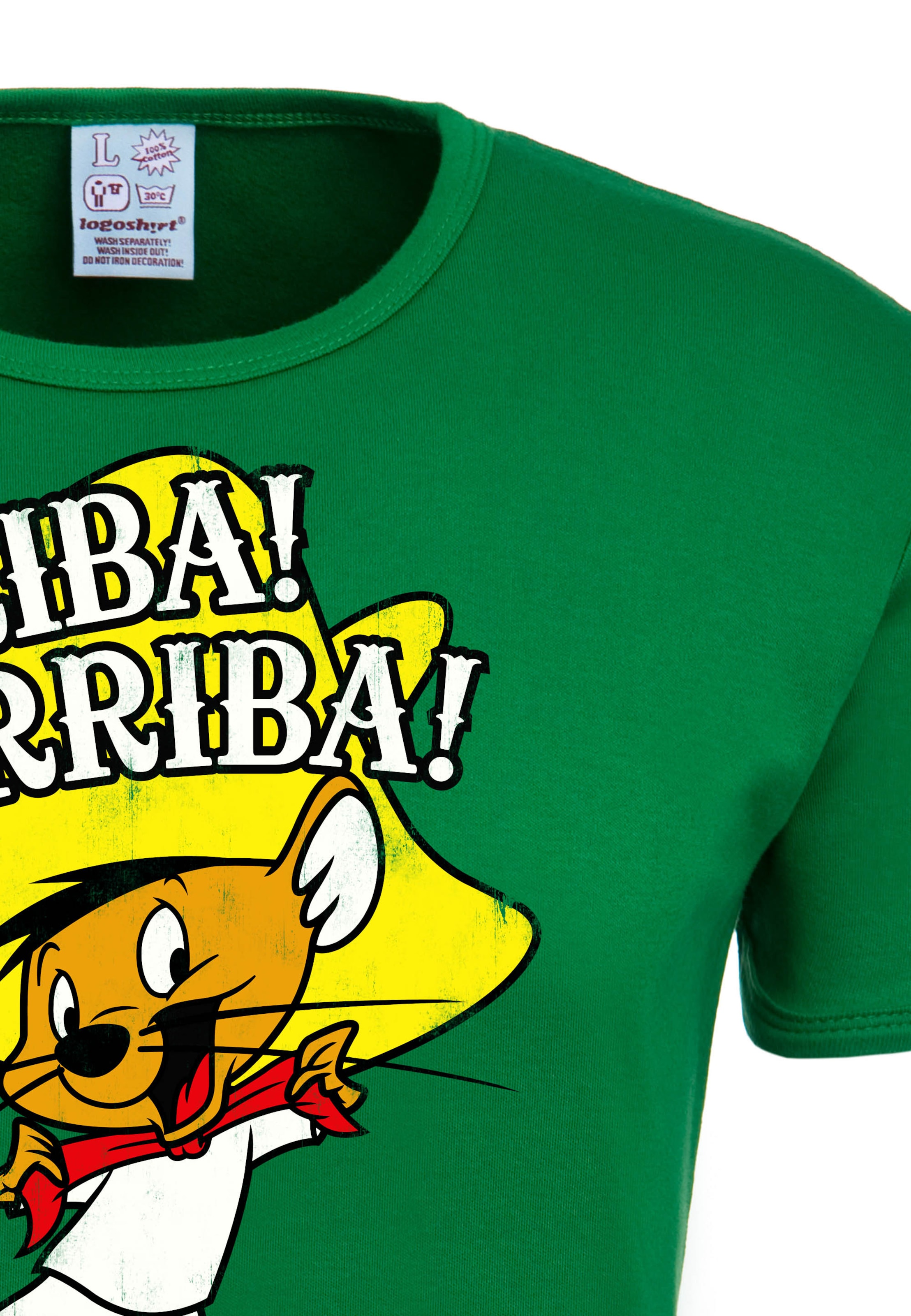 LOGOSHIRT Shirt 'Looney Tunes – Arriba! Andale!' in Green
