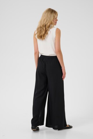 Cream Wide leg Broek 'Venta' in Zwart