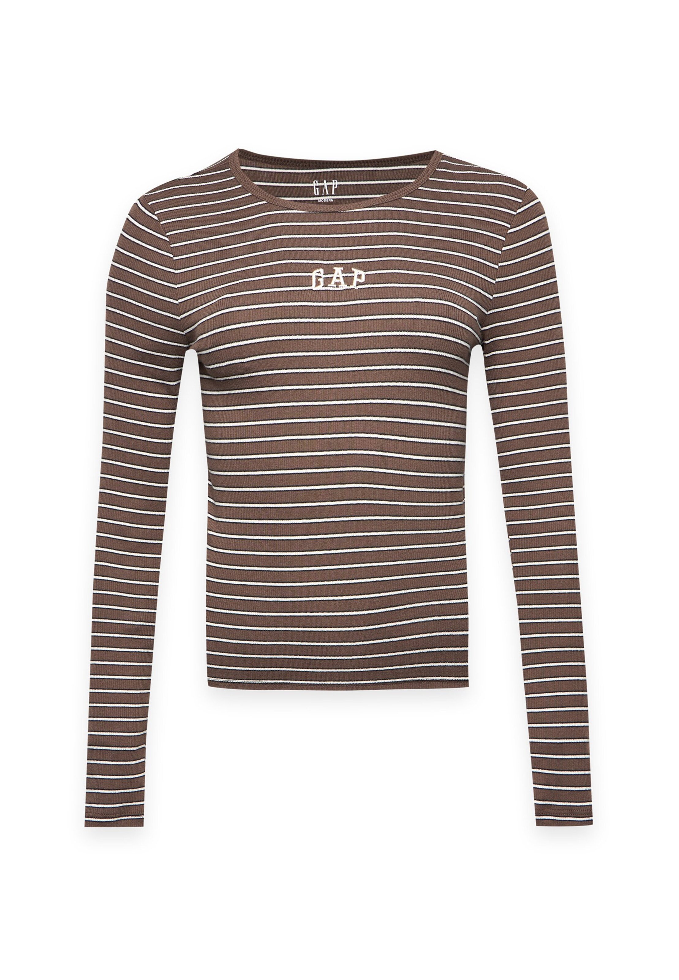Gap Petite Shirt in Brown: front