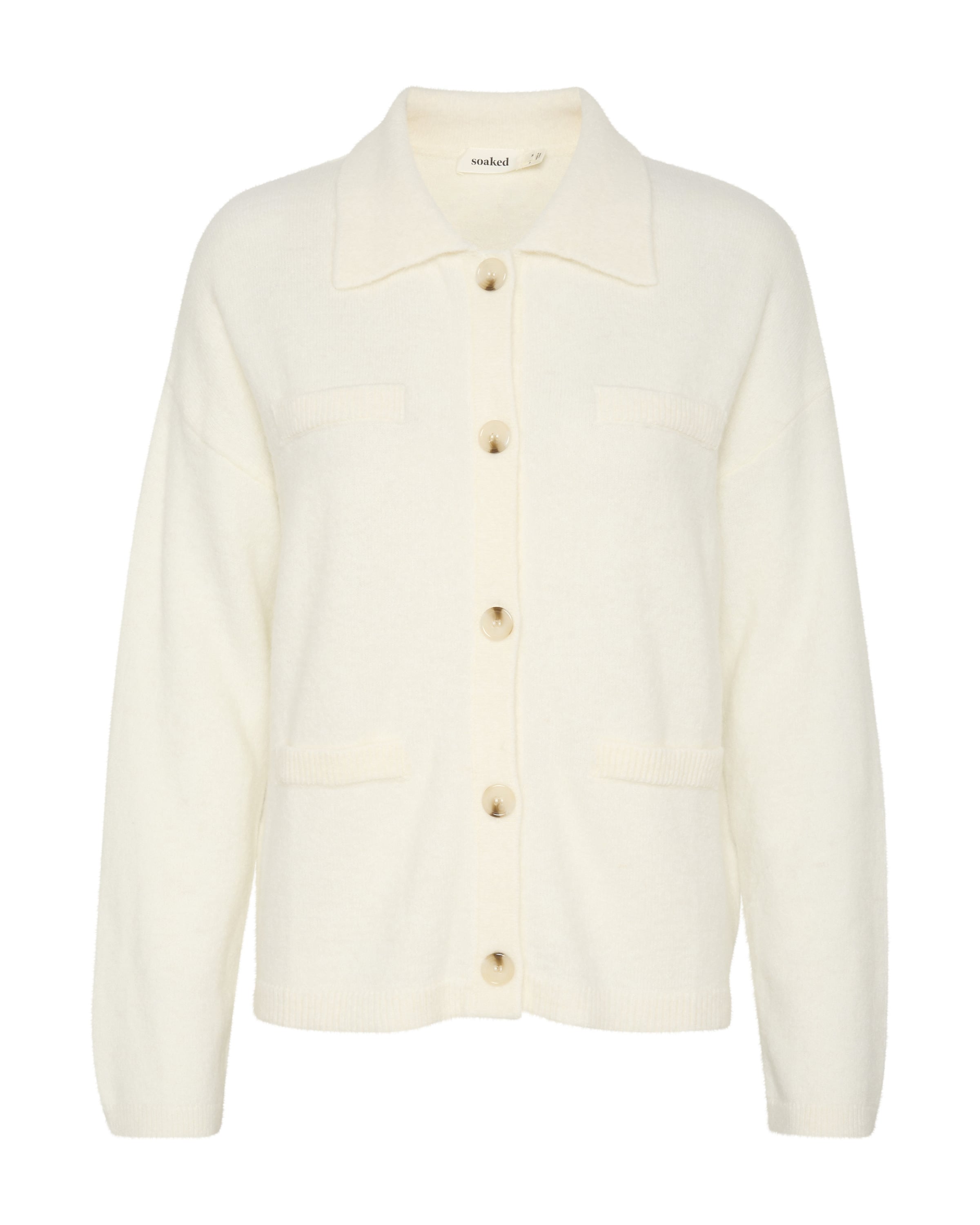 SOAKED IN LUXURY Strickjacke 'SLHedaya' in Beige: Vorderseite