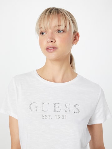 GUESS T-Shirt 'Crystal Easy' in Weiß