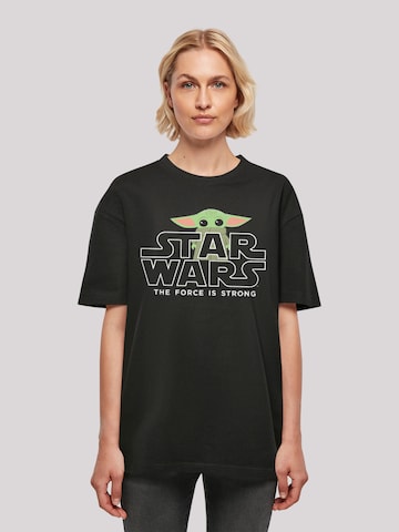 F4NT4STIC Shirt 'Star Wars The Mandalorian Baby Yoda' in Zwart: voorkant