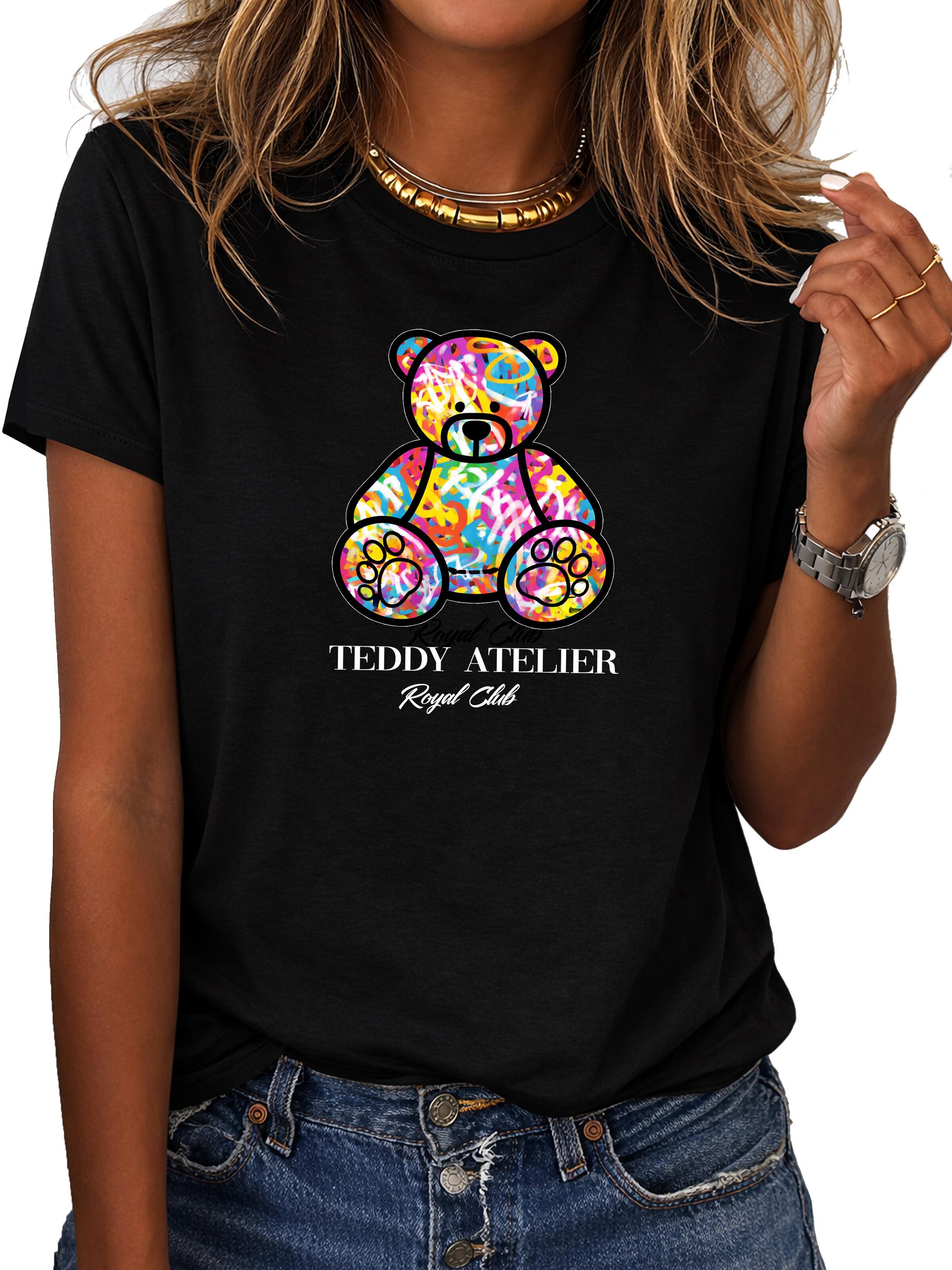RMK Shirt 'Teddybär' in Black