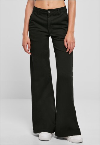 Urban Classics Wide leg Broek in Zwart: voorkant