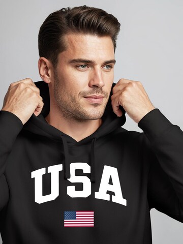 Neverless Sweatshirt 'USA Flag' in Black