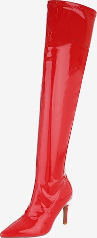 Ital-Design Overknees in Rot: Vorderseite