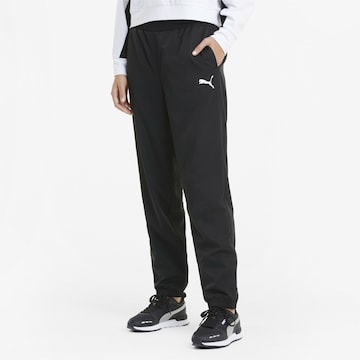 PUMA Regular Workout Pants in Black: front