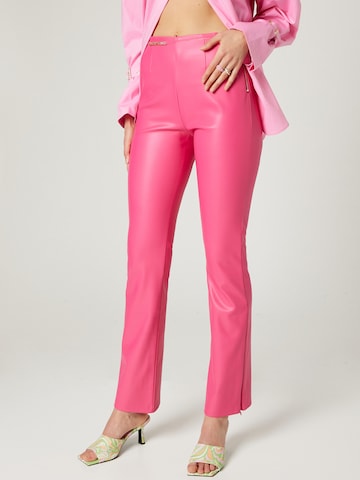 Hoermanseder x About You Boot cut Pants 'Masha' in Pink: front