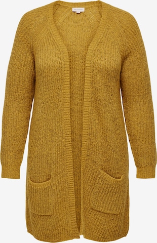 ONLY Carmakoma Knit Cardigan 'Carbernie' in Yellow: front