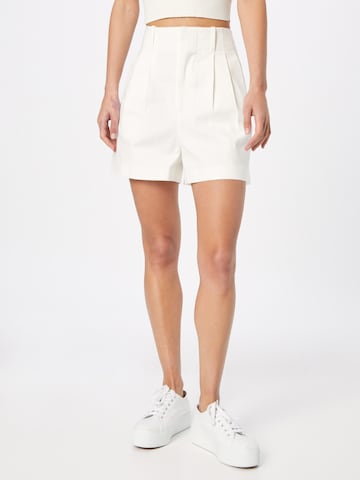 SCOTCH & SODA Loosefit Kalhoty se sklady v pase – bílá: přední strana
