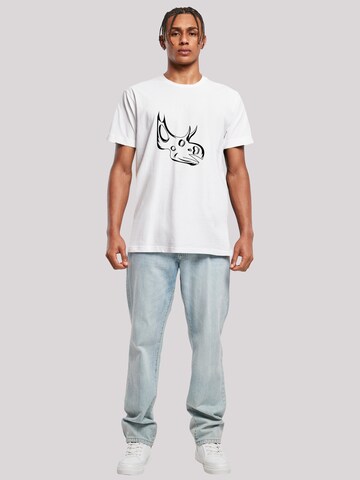 T-Shirt 'Dinosaurier Sinoceratops Skull' F4NT4STIC en blanc
