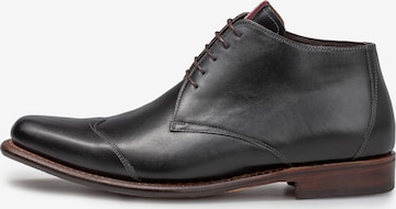 Floris van Bommel Schnürboots 'De Marser 01' in Schwarz: Vorderseite