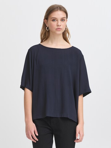 ICHI - Blusa 'IHMARRAKECH' en azul: frente