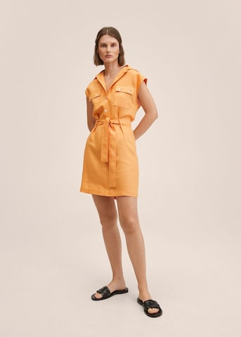 MANGO Košilové šaty 'Pepper' – oranžová