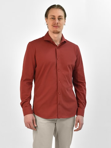 Coupe slim Chemise business 'No. 19' Vercate en rouge : devant