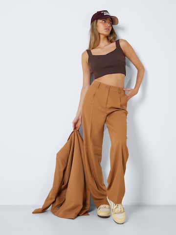 Noisy may Loose fit Pleat-Front Pants 'Drewie' in Brown
