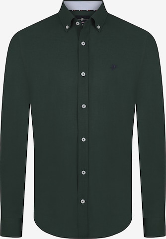 Coupe regular Chemise 'Henri' DENIM CULTURE en vert : devant