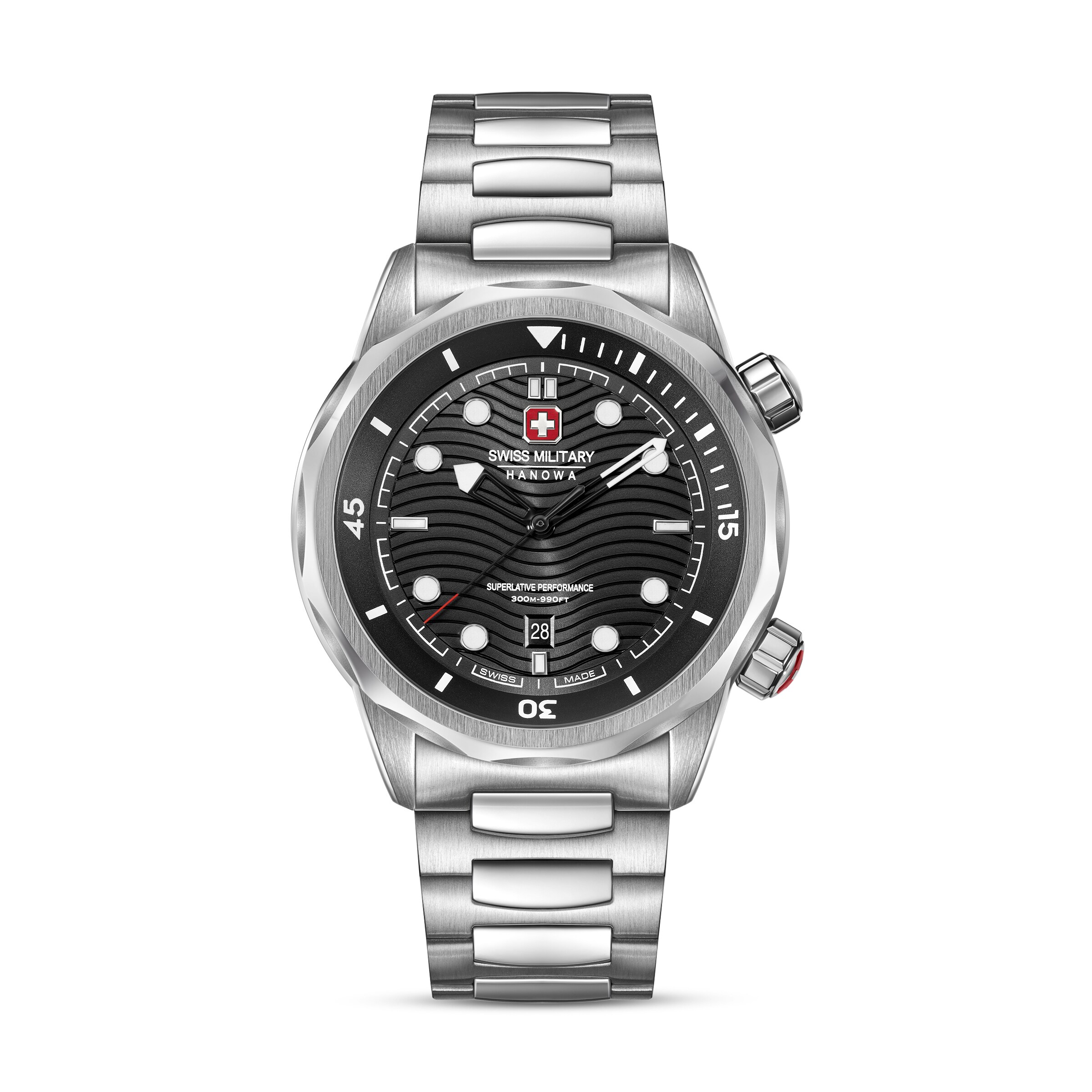 SWISS MILITARY HANOWA Analog watch 'Breakwater' in Silver: front