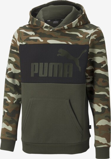 PUMA Sweatshirt in dunkelbraun / oliv / pastellgrün / schwarz, Produktansicht