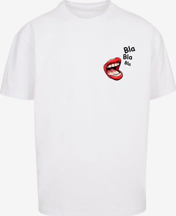 Merchcode Shirt 'Bla Bla Bla Comic' in White: front