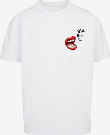 Merchcode Shirt 'Bla Bla Bla Comic' in White: front