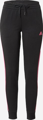 Pantalon de sport 'Essentials Fleece 3-Stripes' ADIDAS SPORTSWEAR en noir : devant