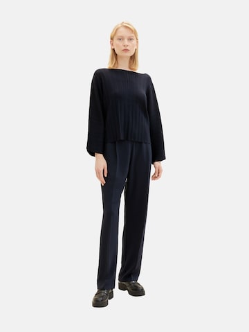 TOM TAILOR Loose fit Pleated Pants in Blue