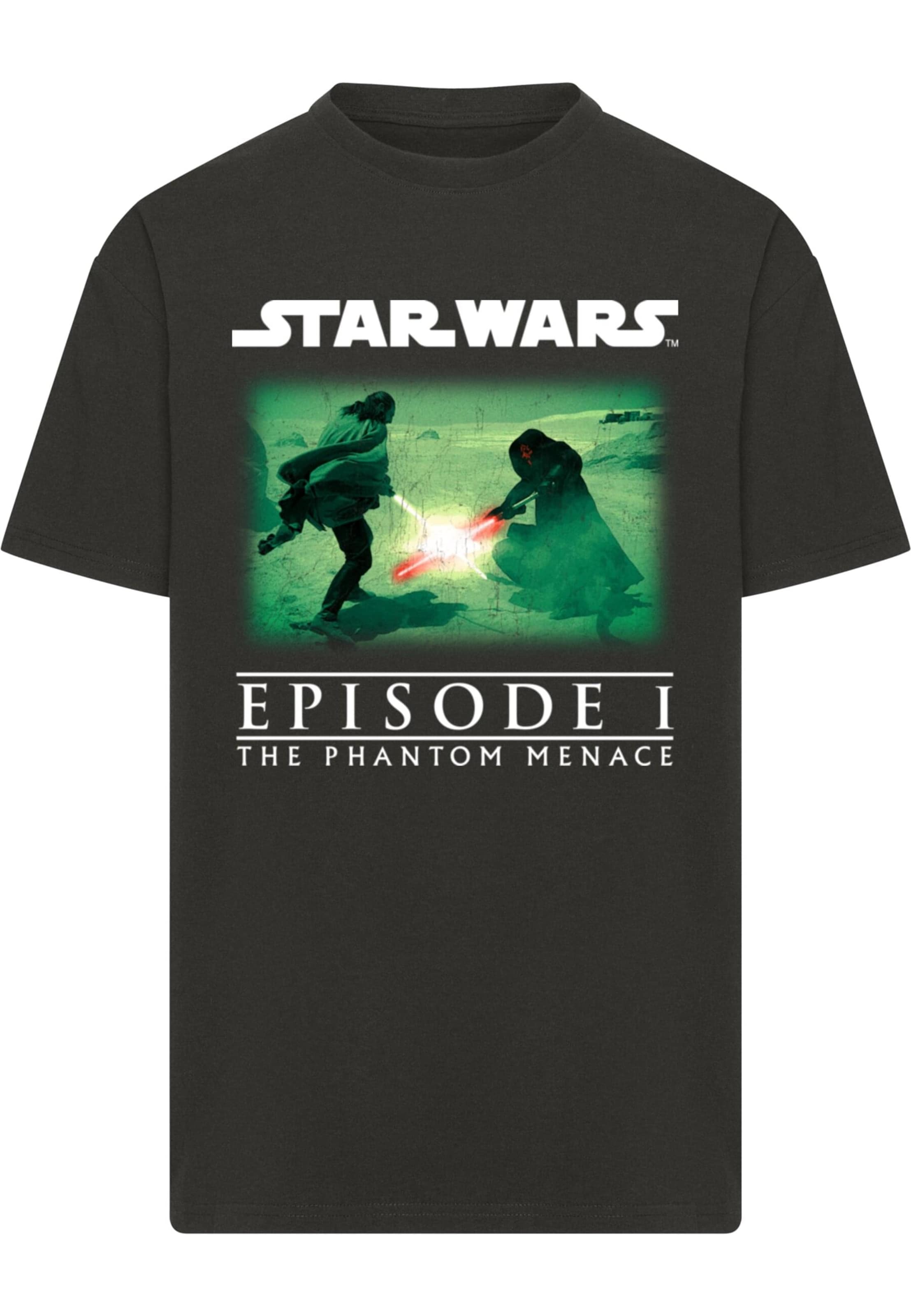 Merchcode Shirt 'Star Wars Quaigon vs Darth Maul' in Black: front