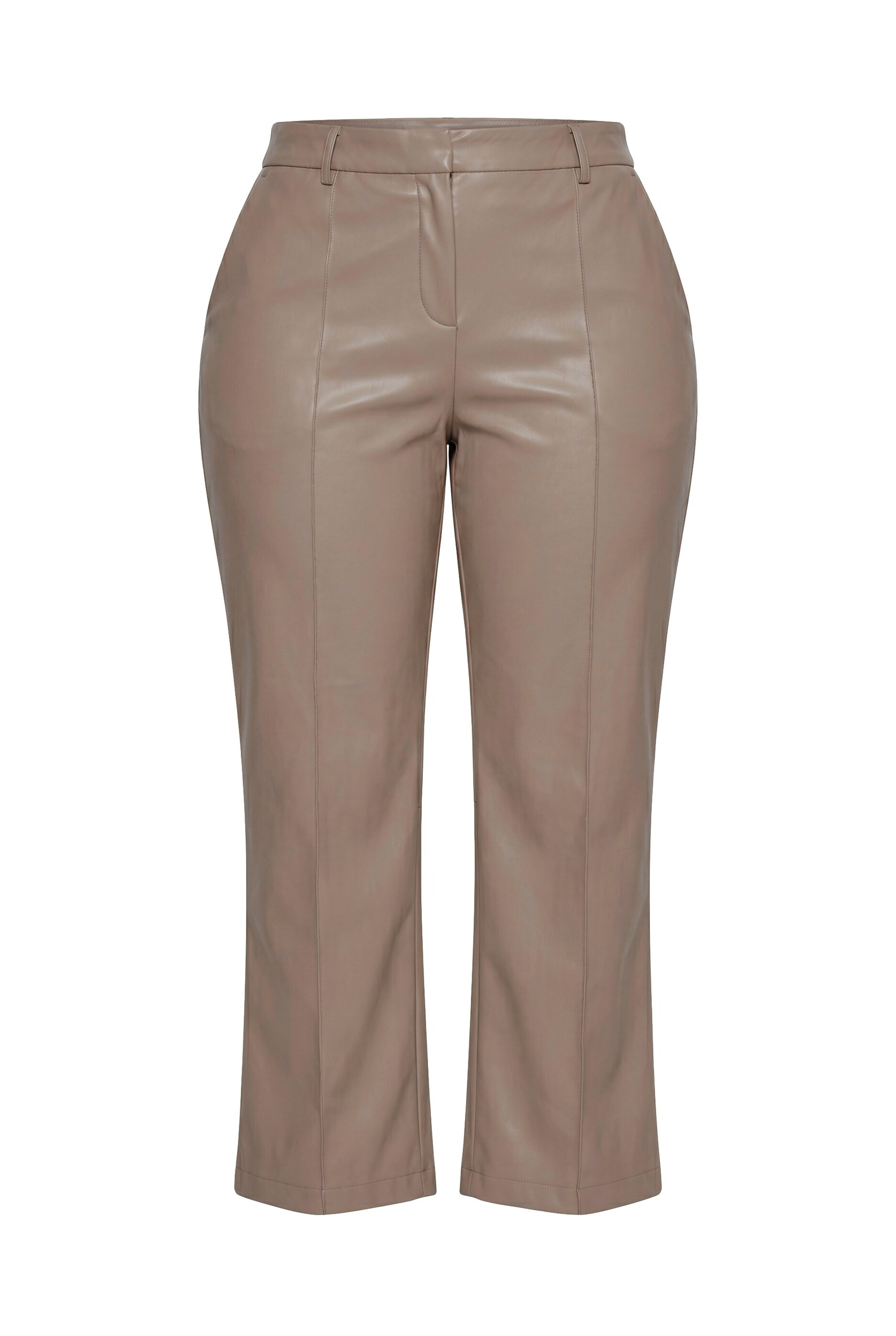 Ulla Popken Regular Broek in Bruin: voorkant
