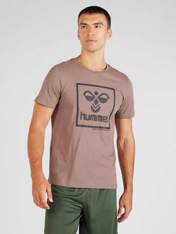 HummelTehnička sportska majica - smeđa boja: prednji dio