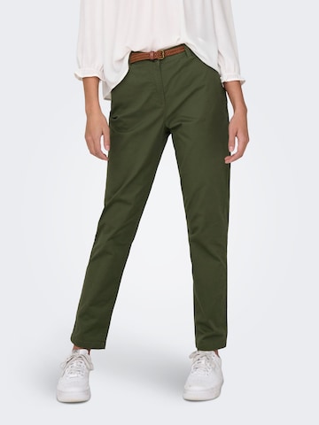 JDY Slim fit Chino Pants 'CHICAGO' in Green: front