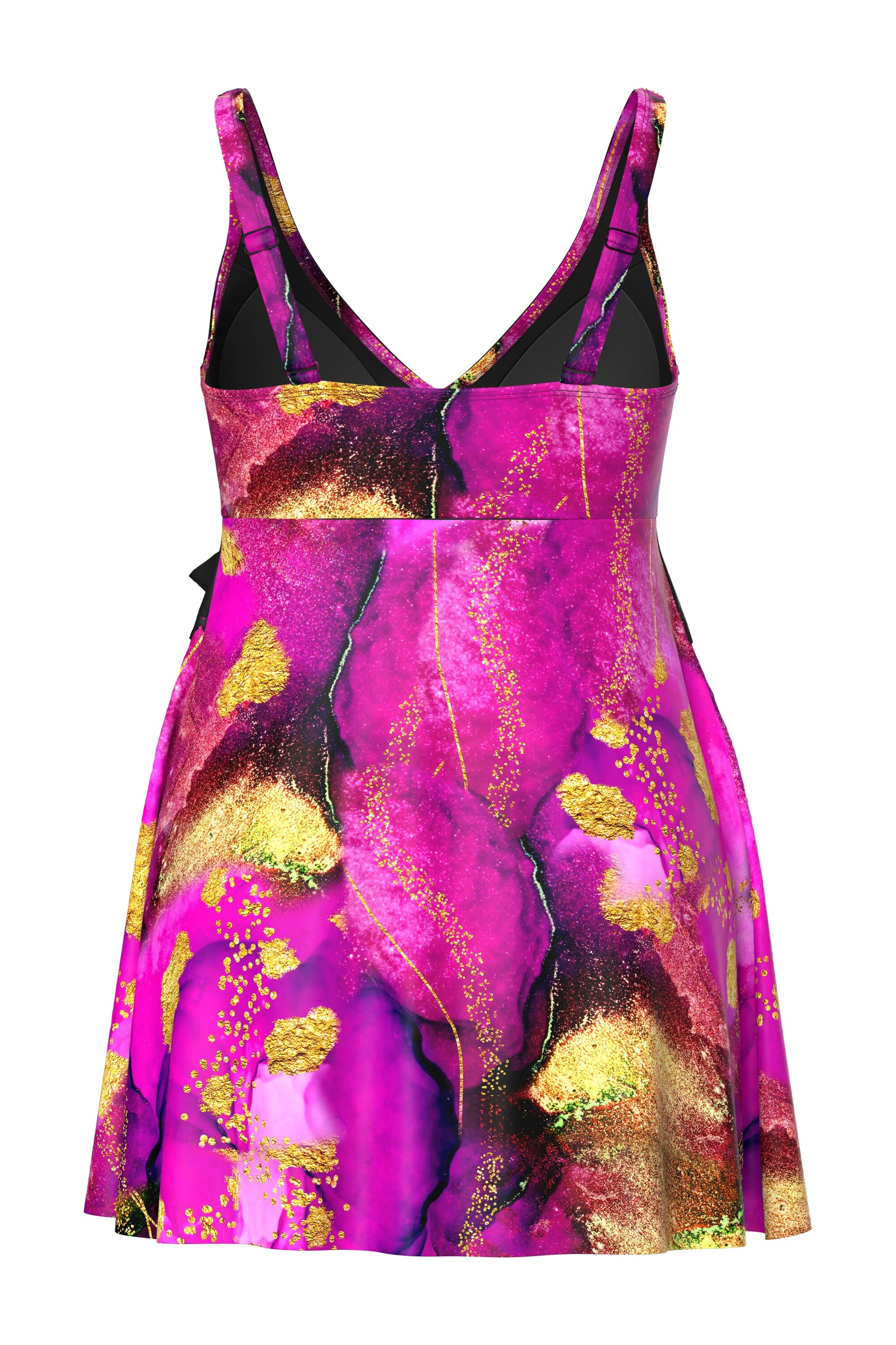 Ulla Popken T-shirt Swimsuit dress in Purple