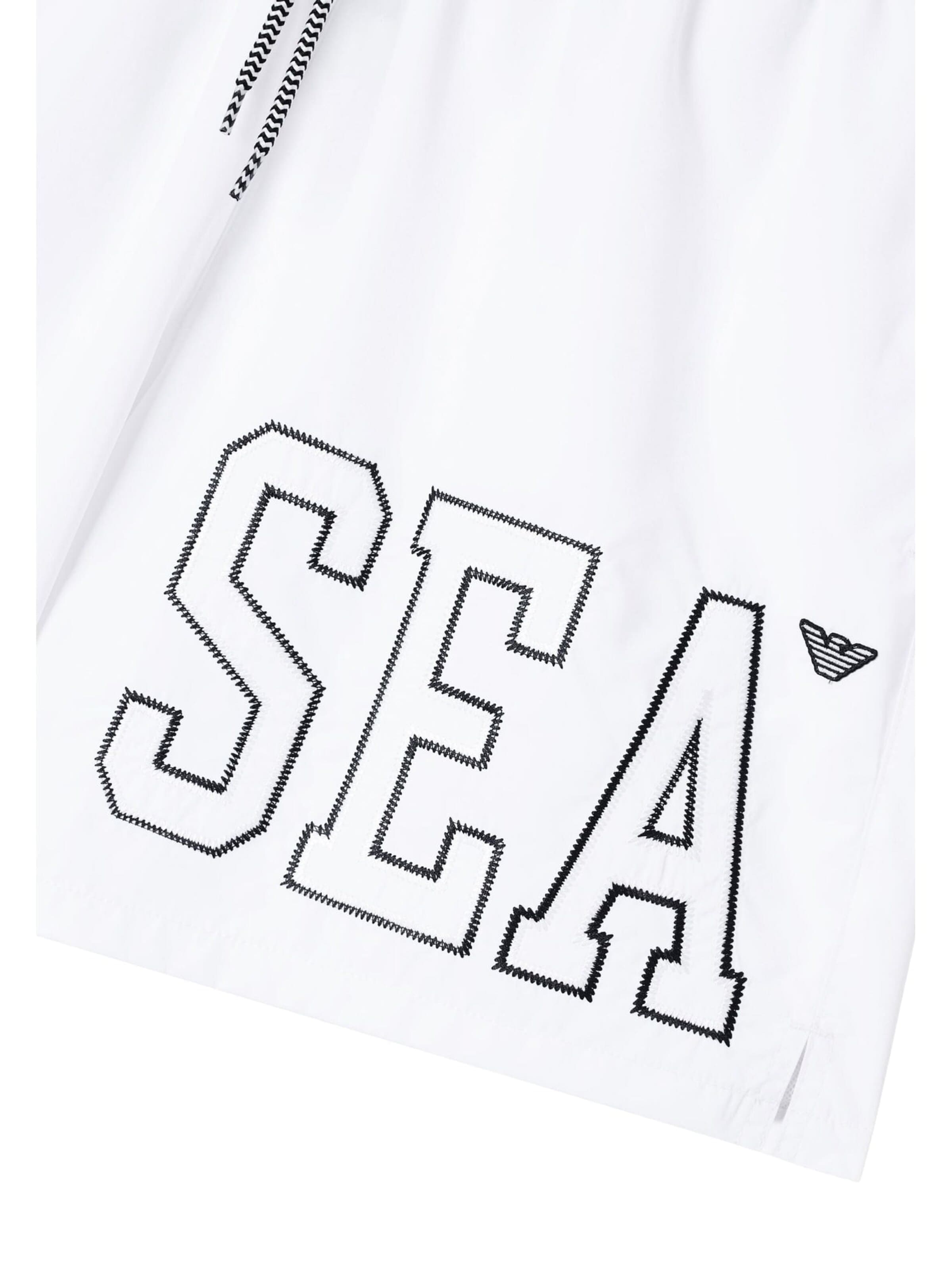 Shorts de bain 'Men's SEA Logo Swim Shorts' Emporio Armani en blanc