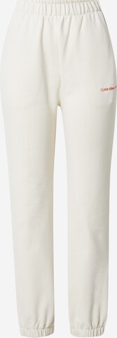 Calvin Klein Jeans Zúžený Kalhoty – bílá: přední strana