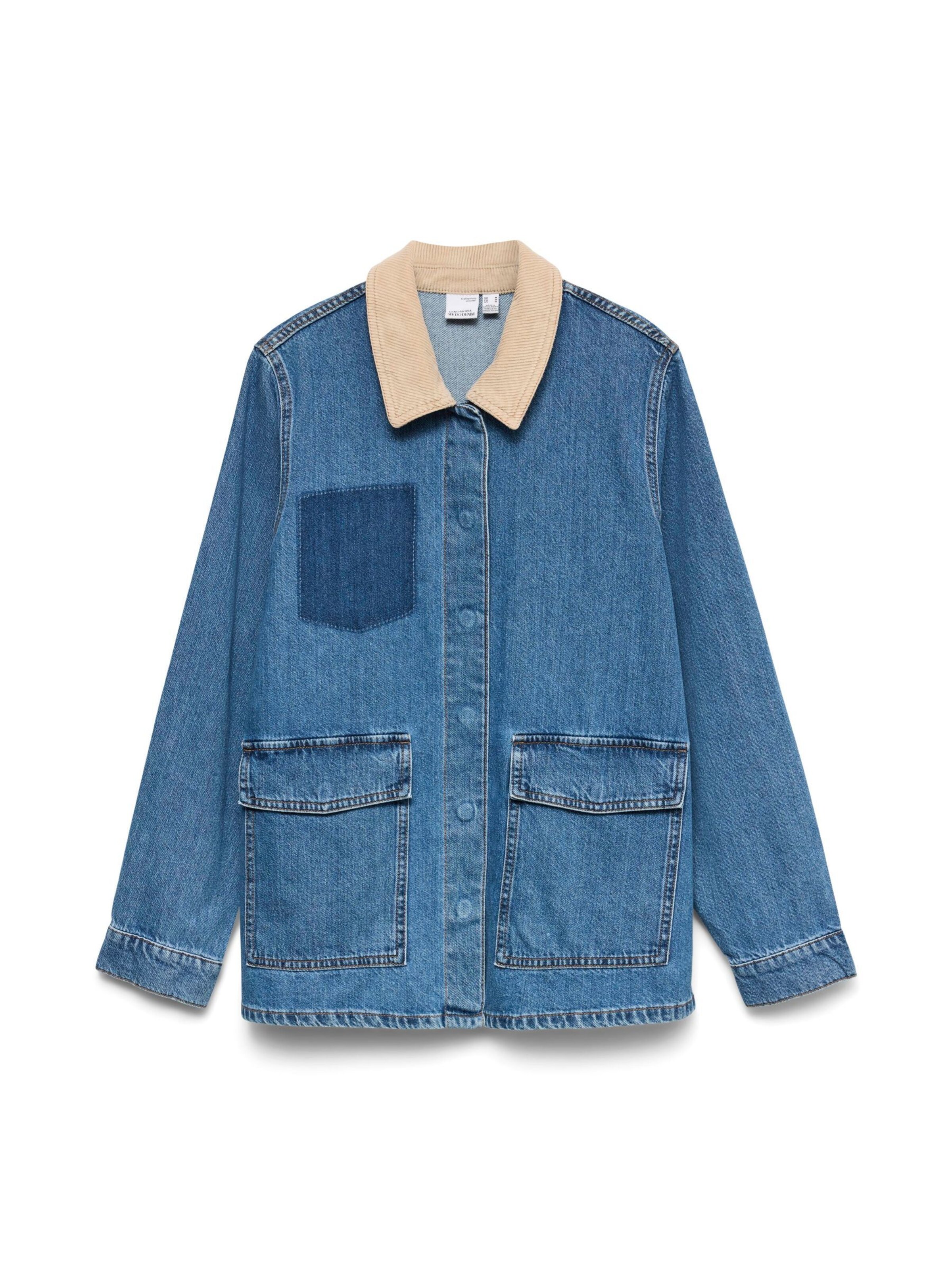 VERO MODA Jacke  'VMEnya' in beige / blue denim, Produktansicht